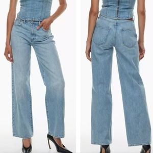 Aritzia Denim Forum Farrah High-rise wide-leg 30L jeans blue size 26